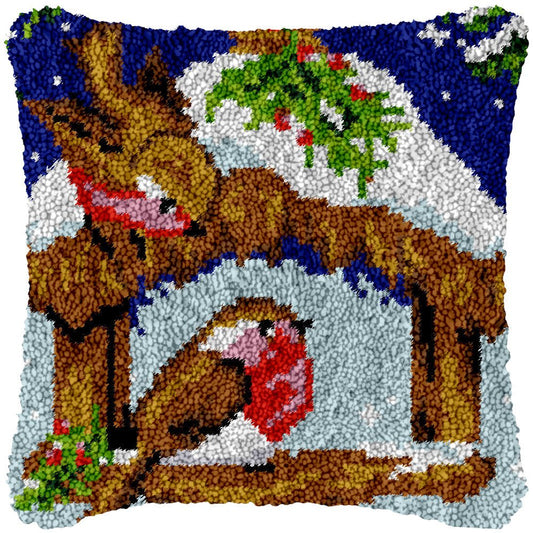 Snowy Chirpy - Latch Hook Pillowcase Kit - Latch Hook Crafts