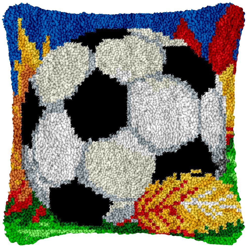 Soccer in Fall - Latch Hook Pillowcase Kit - Latch Hook Crafts