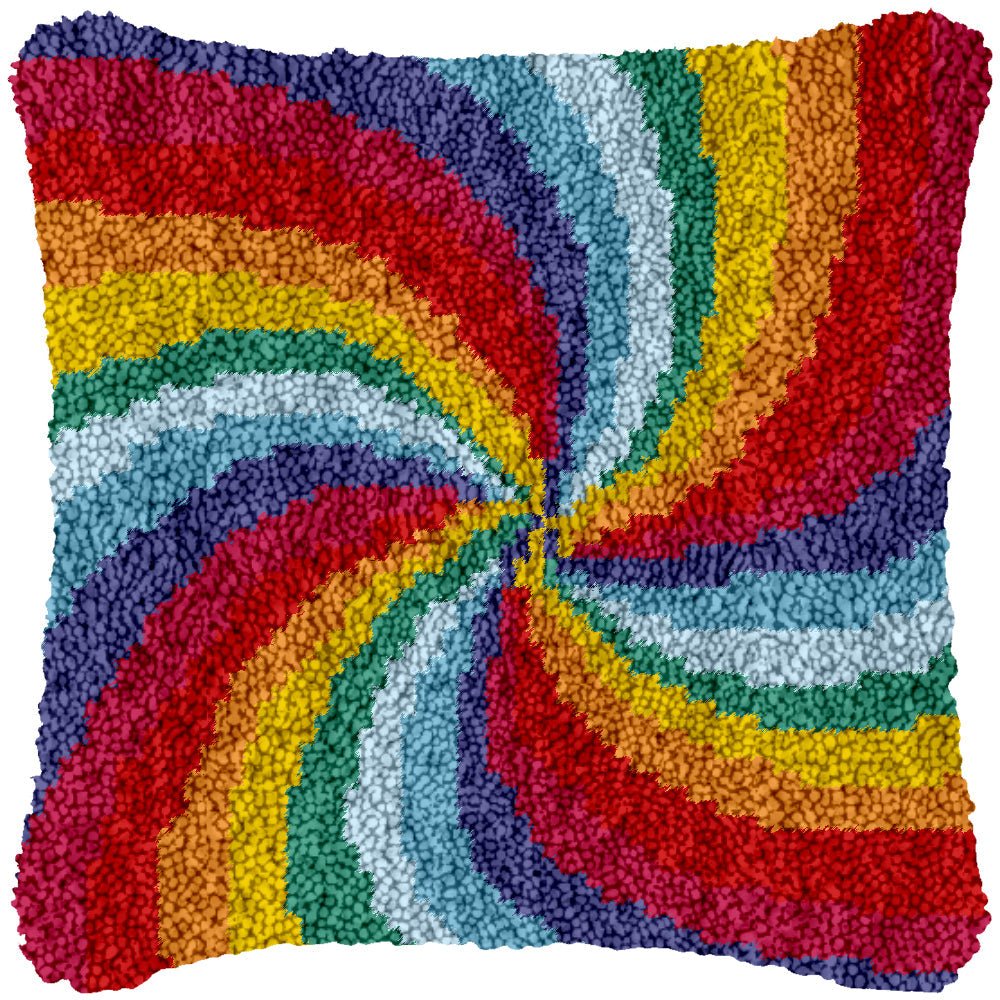 Spectrum Swirl - Latch Hook Pillowcase Kit - diy-latch-hook