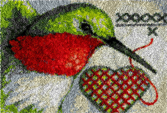 Stitching Bird - Latch Hook Rug Kit - Heartful Crafts | DIY Latch Hook