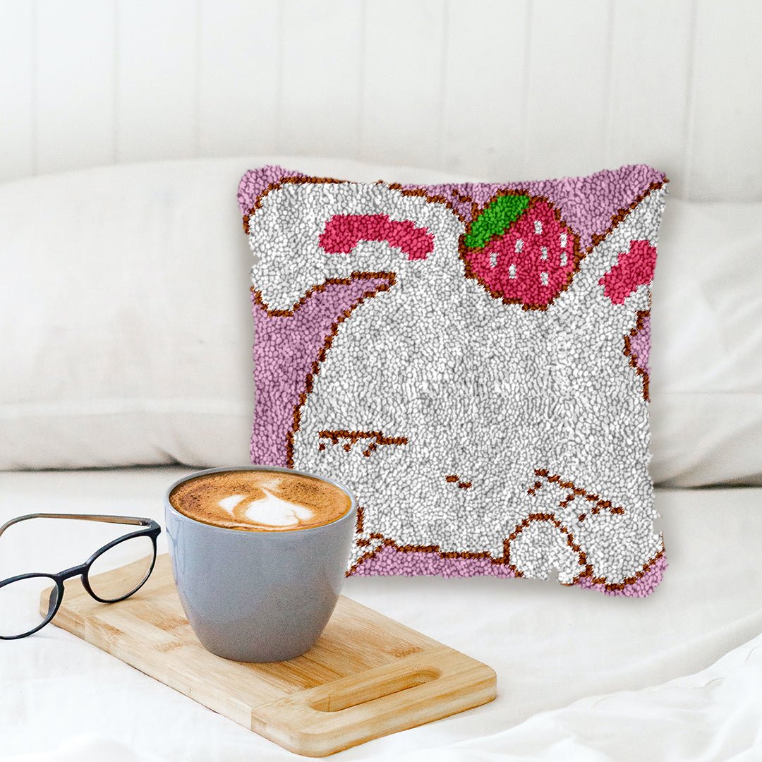 Strawberry Cutie - Latch Hook Pillowcase Kit - Latch Hook Crafts