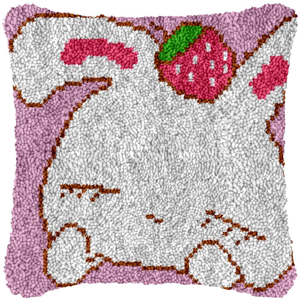 Strawberry Cutie - Latch Hook Pillowcase Kit - Latch Hook Crafts