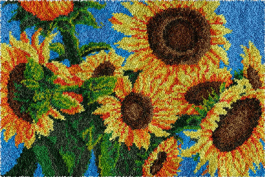 Sunflower Blooms - Latch Hook Rug Kit - diy-latch-hook