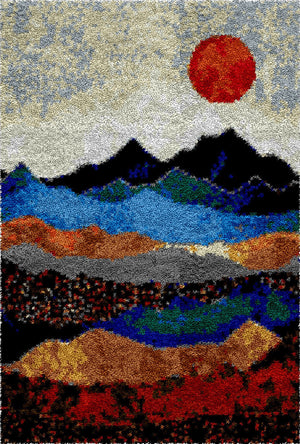 Sunrise Mountain - Latch Hook Rug Kit - Heartful Crafts | DIY Latch Hook