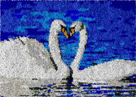 Swan Lovers - Latch Hook Rug Kit - Latch Hook Crafts