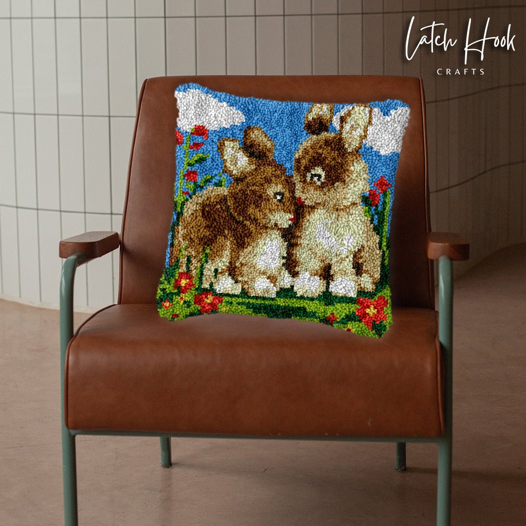 Sweet Bunny - Latch Hook Pillowcase Kit - Latch Hook Crafts