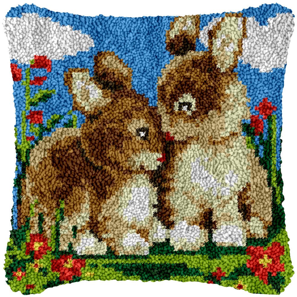 Sweet Bunny - Latch Hook Pillowcase Kit - Latch Hook Crafts