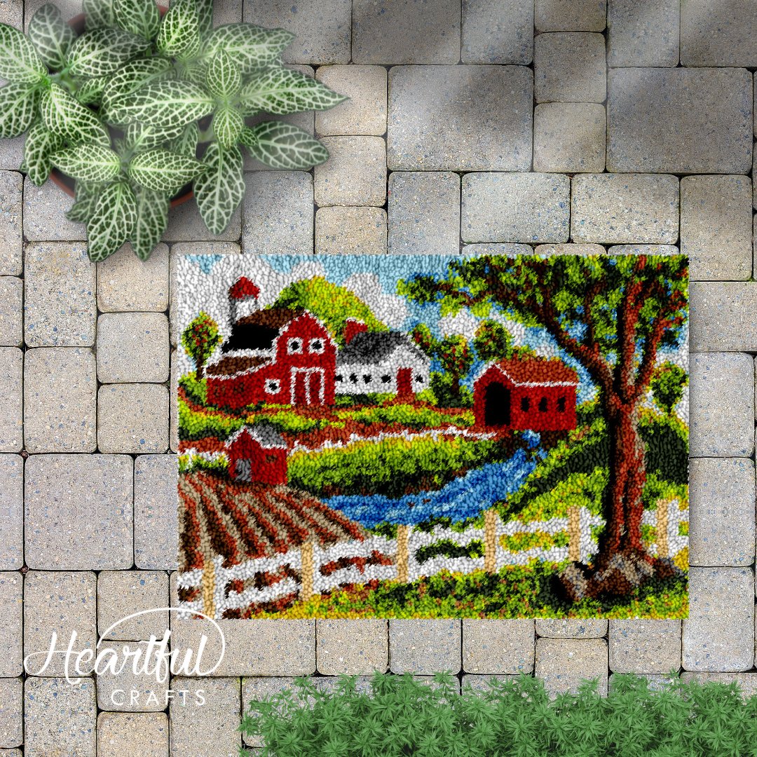Thriving Farm DIY Latch Hook Rug Making Kit For Adults – Latch Hook Crafts
