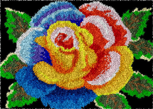 Tricolor Flower - Latch Hook Rug Kit - Latch Hook Crafts