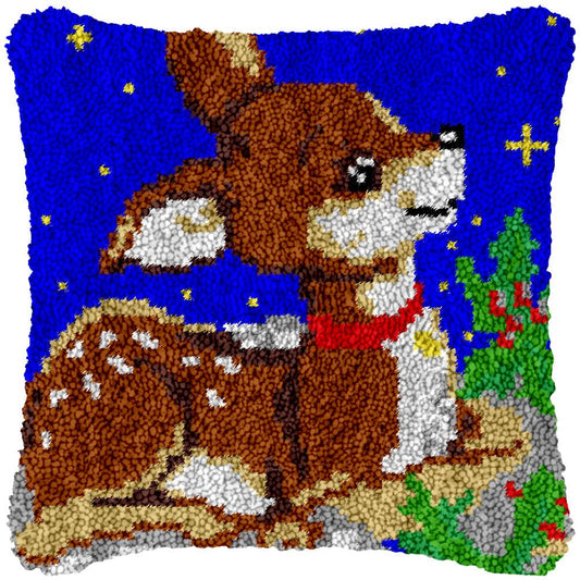 Trusting Fawn - Latch Hook Pillowcase Kit - DIY Latch Hook