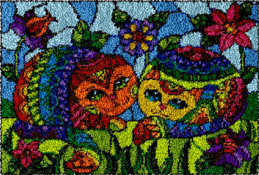 Twin Tabbies - Latch Hook Rug Kit - Heartful Crafts | DIY Latch Hook