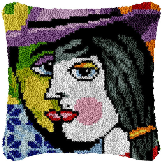 Two Faces - Latch Hook Pillowcase Kit - DIY Latch Hook