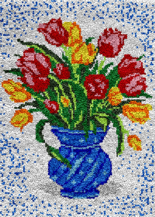 Vase of Tulips - Latch Hook Rug Kit - Latch Hook Crafts