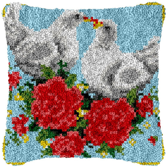 Wedding Birds - Latch Hook Pillowcase Kit - Latch Hook Crafts