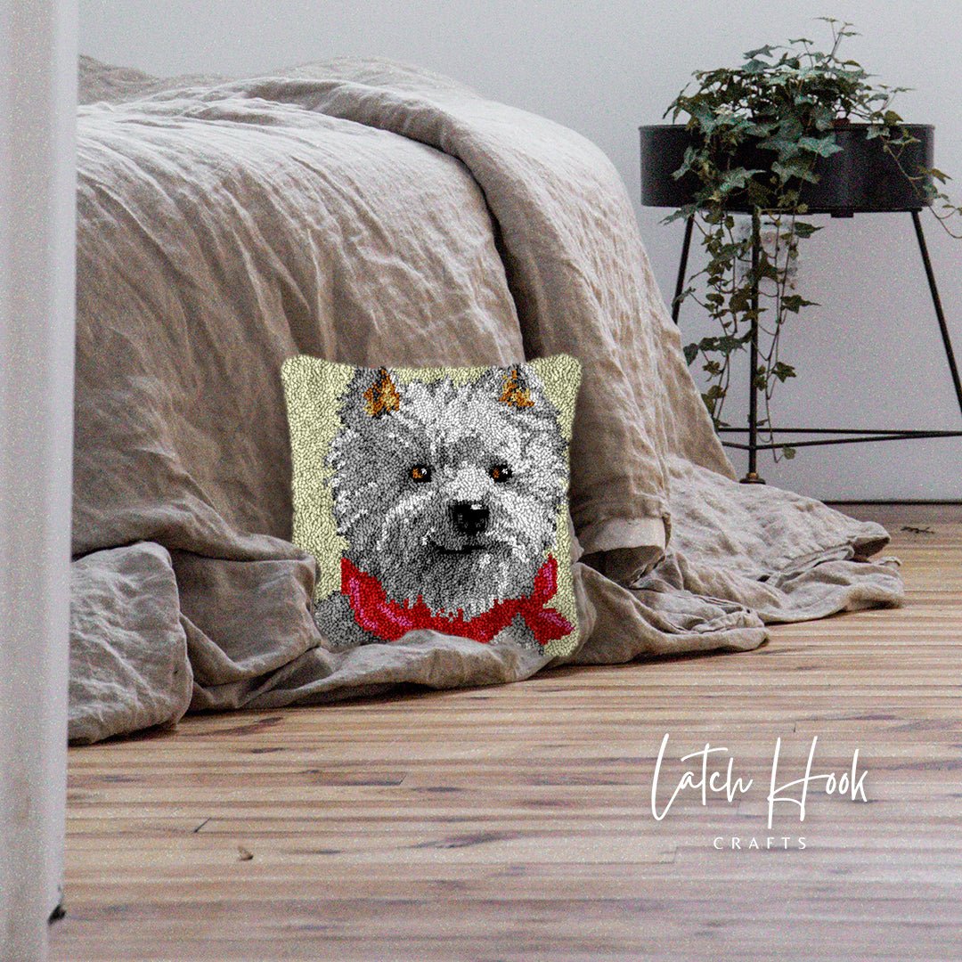 West Highland Terrier - Latch Hook Pillowcase Kit - Latch Hook Crafts