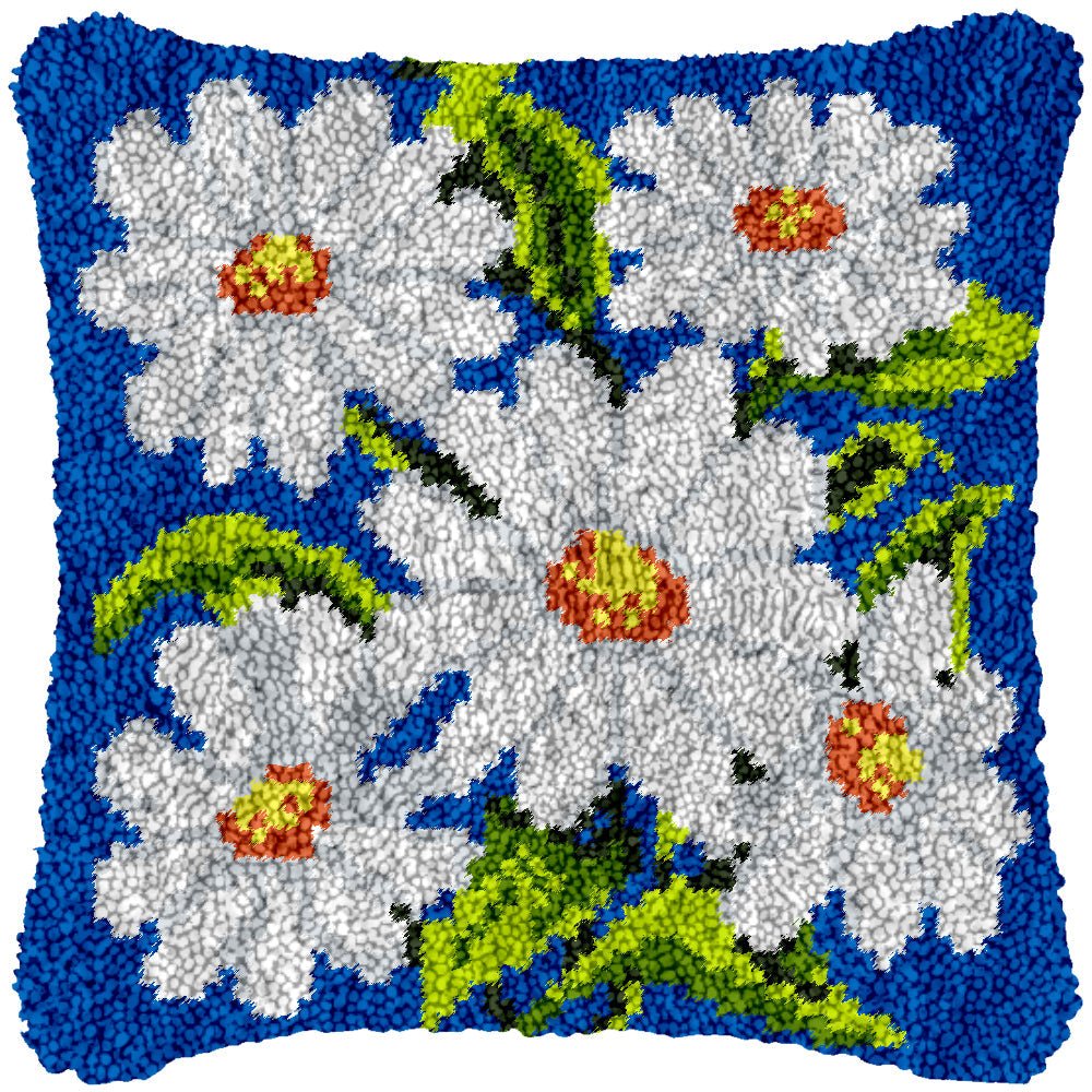 White Bouquet - Latch Hook Pillowcase Kit - Latch Hook Crafts