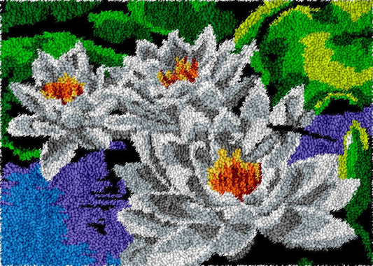 White Lotus - Latch Hook Rug Kit - Latch Hook Crafts