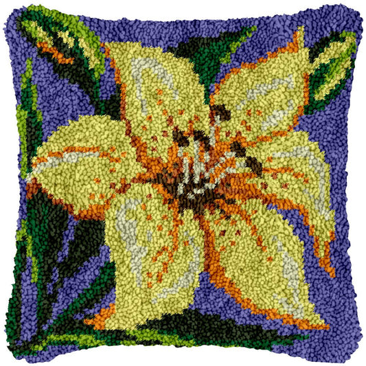Yellow Lily - Latch Hook Pillowcase Kit - Latch Hook Crafts