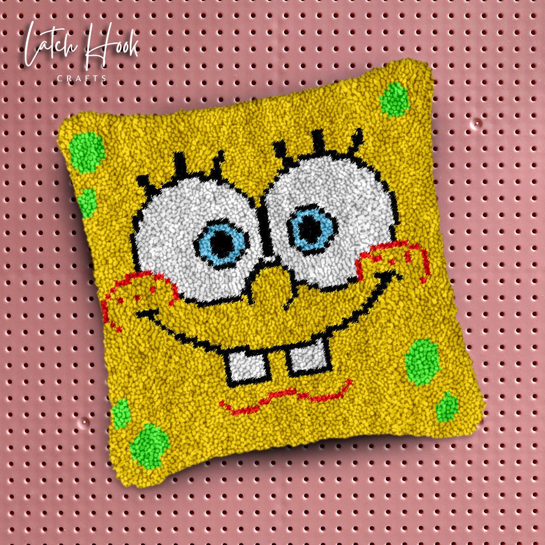 Yellow Sponge - Latch Hook Pillowcase Kit - Latch Hook Crafts